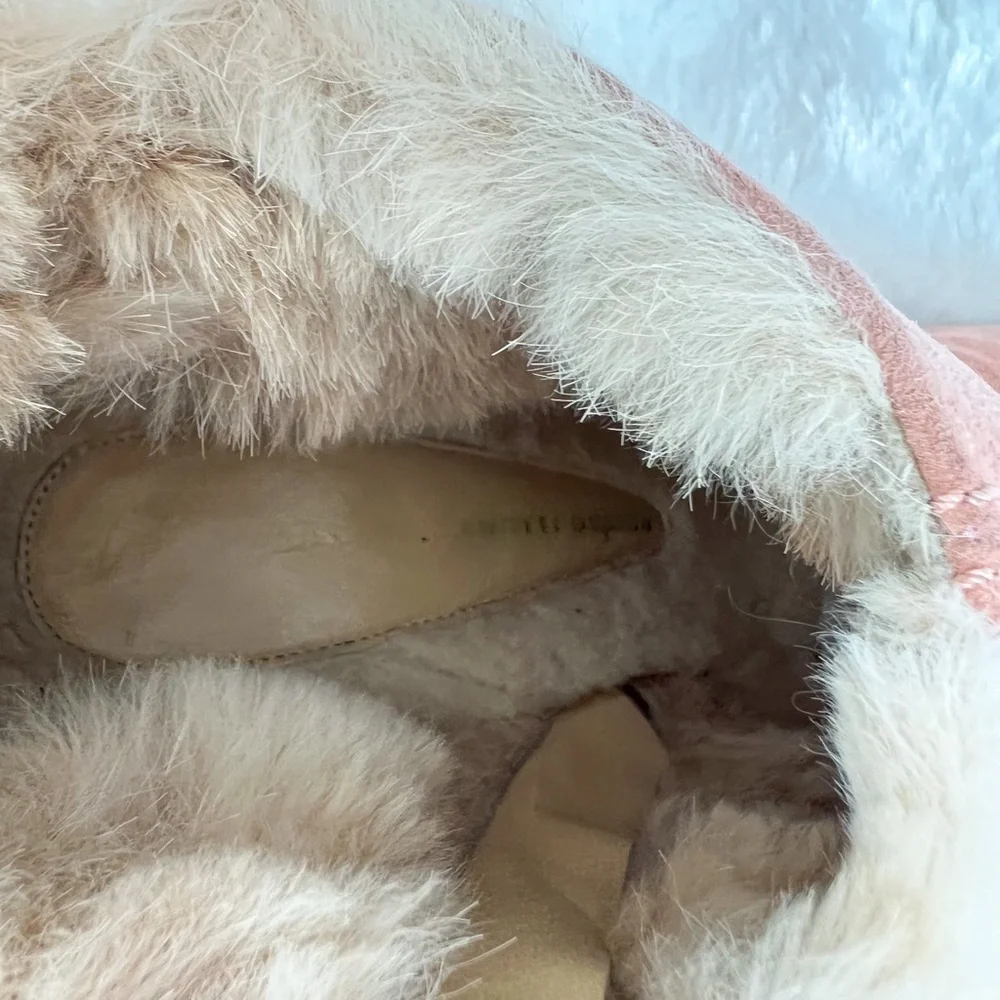 Giuseppe Zanotti | Pink Suede Fur Lined Ankle Booties High Heel Round Toe 39